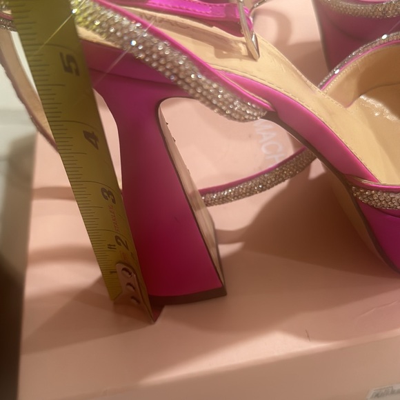 Mach and Mach double crystal bow satin platform pump - Picture 10 of 11